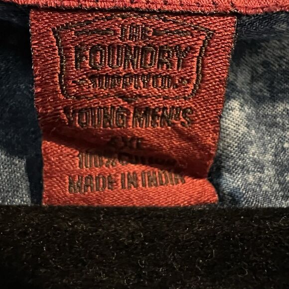 Foundry Men’s Button Up Shirt 4XL Stone Wash Acid Wash - Picture 4 of 5